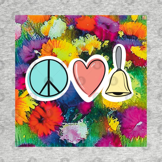 Peace Love Handbells Flower Pattern 2 by SubtleSplit